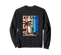 Coasts Chillin' - Coastal Sunrise Surf Retro Vibes Sweatshirt