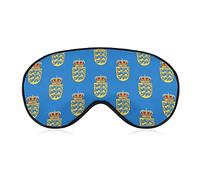 Coat Arms of Denmark Sleeping Eye Mask Eye Shade with Adjustable Strap Blindfold for Airplane Travel