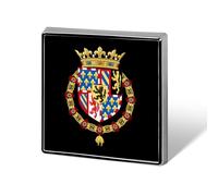 Coat Arms of Dukes of Burgundy Crowned Custom Lapel Pins Square Brooch Tie Suit Dress Accessories for Men Women Wedding Birthday