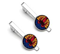 Coat Arms of French Polynesia Trendy Tie Clips for Men Silver Tie Bar Pin Jewelry for Wedding Anniversary Birthday