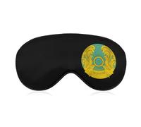 Coat Arms of Kazakhstan Cute Sleep Mask for Women Men Light Blocking Eye Shade Cover with Adjustable Elastic Strap