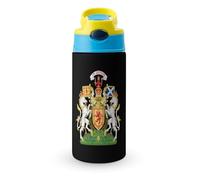 Coat Arms of Kingdom of Scotland Cute Water Bottle with Straw Lid Stainless Steel Drink Tumbler Insulated Flip Top Cups 350ml