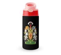 Coat Arms of Kingdom of Scotland Cute Water Bottle with Straw Lid Stainless Steel Drink Tumbler Insulated Flip Top Cups 350ml