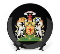 Coat Arms of Kingdom of Scotland Decorative Plates Bone China Display Tray with Stand Ceramic Art Home Decor 7inch
