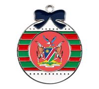 Coat Arms Of Namibia Christmas Pendants Xmas Tree Alloy Decorative Hanging Ornaments for Holiday Home Party Circular