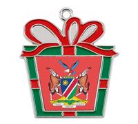 Coat Arms Of Namibia Christmas Pendants Xmas Tree Alloy Decorative Hanging Ornaments for Holiday Home Party Trapezoid