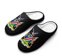 Coat Arms Of Namibia Men's Cotton Slippers Winter Warm Slip-on House Shoes with Anti-Skid Rubber Sole 13-14（46-47）