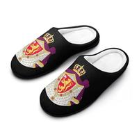 Coat Arms of Norway Men's Cotton Slippers Winter Warm Slip-on House Shoes with Anti-Skid Rubber Sole 11-12（44-45）