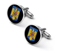 Coat Arms of Romania Round Cufflinks for Men Classic Cuff Links Jewellery for Wedding Business Party
