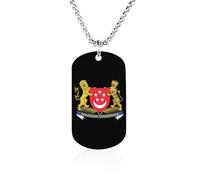 Coat Arms of Singapore Funny Memorial Necklace Lightweight Printed Photo Necklaces Metal Tag Pendant