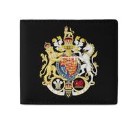 Coat Arms of The Princes of Wales Leather Bifold Wallet for Men Slim Card Cases with 2 Slots Minimalist Coin Purs
