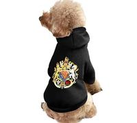 Coat Arms of The Princes of Wales Small Dog Hoodie Warm Lightweight Pullover Sweatshirt Pet Puppy Hooded Outfits 2XL
