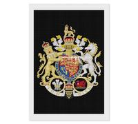 Coat Arms of The Princes of Wales Square Diamond Art Kits for Adults 5D DIY Full Drill Painting Gems Vertical Wall Arts Crafts 8"x12"