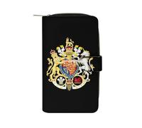 Coat Arms of The Princes of Wales Women's Bifold Wallet Leather Card Holder Purse Fashion Clutch Handbag with RFID Blocking
