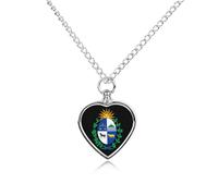 Coat Arms of Uruguay Urn Necklace for Ashes Pet Dog Cat Cremation Jewellery Alloy Memorial Keepsake Pendant