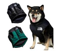 Coat Dog Face Punch Pet Jacket Winter Warm Raincoat Anti Cotton Dogs Warm Thick Vest French Bulldog Puppy Puppy Large Supplies(Green,XL)