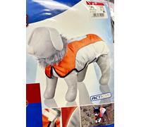 Coat Dog Orange grey 40cm back leng 43/52cm Med - large Laval premium fleece