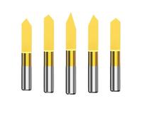 Coat Engraving Bits 10pcs PCB Milling Cutter 10-90° V Shape Engraving Bit ，3.175mm（1/8） Shank CNC Router Bit TiN Coated Cutter Carbide End Mill(3.175x25Dx0.1mm)