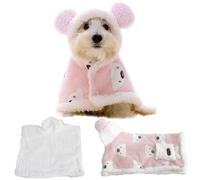 Coat for Dogs & Cats Soft Coral Fleece Dog Coat with Button Closure Comfortable & Breathable Thickened Pet Cape Blanket with Easy Maintenance for Cold Weather Outings Size L
