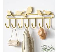Coat Hanger with 7 Hooks, Wall Coat Rack, Bird Coat Hooks for Entryway, Bathroom, Bedroom - Stylish Home Storage and Art Decor