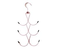 Coat Hangers 2-piece Iron Hanger Storage Artifact with Multiple Hooks to Save Closet Space For Vertical Storage of Ties Vests Belts Hats Hanger(Rose,Single layer)