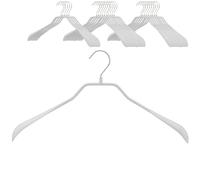 Coat hangers, 25 pieces, body-shaped metal hangers for jackets, coats, blazers and jackets, 360° rotating hook, anti-slip coating, 42 cm wide, white