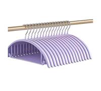 Coat Hangers Impregnated Semi-round Coat Hanger Seamless Storage Thick Clothes Brace Non-slip Stainless Steel Clothes Hanging Adult(Purple,10Pcs)