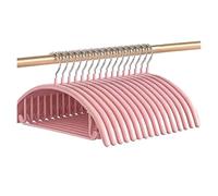 Coat Hangers Impregnated Semi-round Coat Hanger Seamless Storage Thick Clothes Brace Non-slip Stainless Steel Clothes Hanging Adult(Pink,10Pcs)