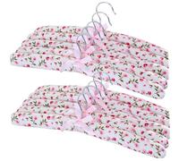 Coat Hangers Padded 10PCS Non-slip Padded Hangers Flower Satin Padded Clothes Hangers Soft Sweater Hangers for Shirt Blouse Dress Style 1