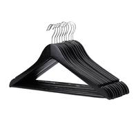 Coat Hangers Wooden Hangers Coat Jackets Suit Clothes Hanger Solid Wood Garment Rack Swivel Hooks Heavy-Duty(Black(10Pcs) B1)