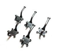 Coat Hook Retro LMS 2-Part 4 Screw Hole Antique Iron 125mm - Pack of 5 Hooks