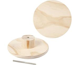 Coat Hook, Round, D: 15 cm, Depth 4,5 cm, Pine, 1pc