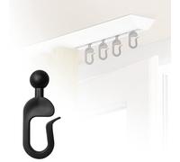 Coat Hooks Hardware 56 Packs Plastic Hooks for Netting and Gazebo Curtains, Smooth Gliding, Rustproof, Multipurpose Use Wall Stocking Hanger Stand (Black, 4cm)