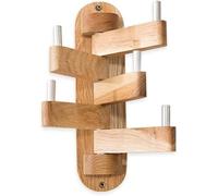 Coat Hooks Wall Mounted, 5-Arm Solid Oak Wood Rack with Foldable Hooks, Supports up to 48.5lbs, Ideal for Entryway, Bathroom, Hallway