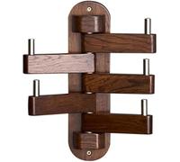 Coat Hooks Wall Mounted, 5-Arm Solid Oak Wood Rack with Foldable Hooks, Supports up to 48.5lbs, Ideal for Entryway, Bathroom, Hallway