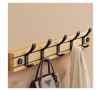Coat Hooks Wall Mounted, Heavy Duty Bamboo Coat Hook with 4/5/6/7 Hooks, Natural Coat Hooks for Wall to Hanging Clothes, Scarf(Natural,50cm/19.6in)