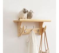 Coat Hooks with Shelf - Wooden Storage Solution for Coats, Hats, Keys & Accessories - Ideal for Entryway, Bathroom, Living Room & Bedroom Decor