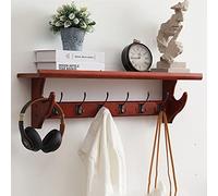 Coat Hooks with Shelf - Wooden Storage Solution for Coats, Hats, Keys & Accessories - Ideal for Entryway, Bathroom, Living Room & Bedroom Decor