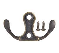 Coat Hooks10 Pack, Heavy Duty Towel Hook Double Prong Robe Hanger Wall Mounted Coat Rack Retro Utility Hooks for Scarf Bag Key Cup Hat, Zinc Alloy, Bronze