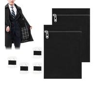 Coat Inner Pockets, Pack of 2 Security Bags with Anti-Theft Protection, Zip Pocket Including 4 Thread Spools - For Jacket, Clothes, Shirt, Bathrobe, Hoodie,
