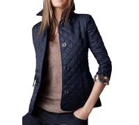 Coat Jacket Top Women's Lapel Autumn And Winter Classic Plaid Coat Single Breasted Clothing Cotton Full Sleeves
