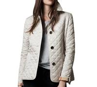 Coat Jacket Top Women's Lapel Autumn And Winter Classic Plaid Coat Single Breasted Clothing Cotton Full Sleeves