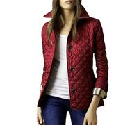 Coat Jacket Top Women's Lapel Autumn And Winter Classic Plaid Coat Single Breasted Clothing Cotton Full Sleeves