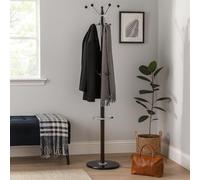 Coat Marble Base Stand Freestanding Garment Jacket Rack Umbrella Cloths Hanger Free Standing Clothes/Hat Rack | Coat Rack for Entryway/Hallway (Black)