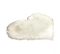 Coat Material Heart Shaped Rug Featuring Non Slip Backing, Suitable for Bedroom or Living Room Flooring, Adds Warmth and Security to Floor Space (White heart)