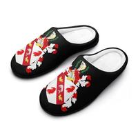 Coat of Arms of Benjamin Franklin Flannel Slippers For Men Memory Foam Soft Warm Home Shoes Print 13-14（46-47）