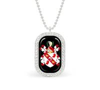 Coat of Arms of Benjamin Franklin Personalized Necklace Print Pattern Pendant With Chain Gifts For Women Men Silver-style-29