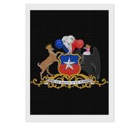 Coat of Arms of Chile Diamond DIY Painting Kits Round Full Drill Digital Art Craft for Home Office Wall Decor 12"x16"