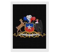 Coat of Arms of Chile Diamond DIY Painting Kits Square Full Drill Digital Art Craft for Home Office Wall Decor 12"x16"