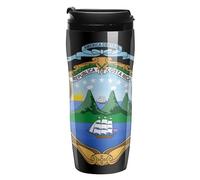 Coat of Arms of Costa Rica Travel Coffee Mug with Lid Insulated Double Wall Tumbler Cup for Car Office Hiking